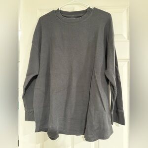 Abercrombie & Fitch Charcoal Waffle Knit Top